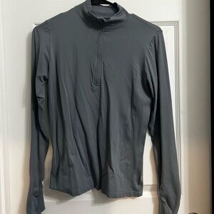 Fabletics Charcoal Gray Long Sleeve Half-Zip Top